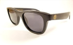 Black Bamboo Wayfarer Sunglasses with a Black Polarized Lens.