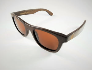 Brown Bamboo Wayfarer Sunglasses with a Polarized Brown Lens